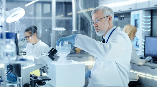 man working in a medical laboratory