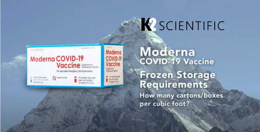 How many Moderna COVID-19 vaccine doses can fit in a 5 cu. ft. ultra low freezer?
