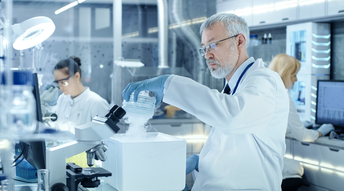 man working in a medical laboratory 