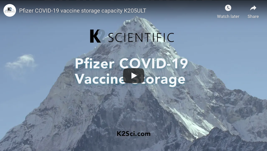 K205ULT 5 cubic foot Ultra-low Freezer Pfizer COVID-19 Vaccine Storage Capacity