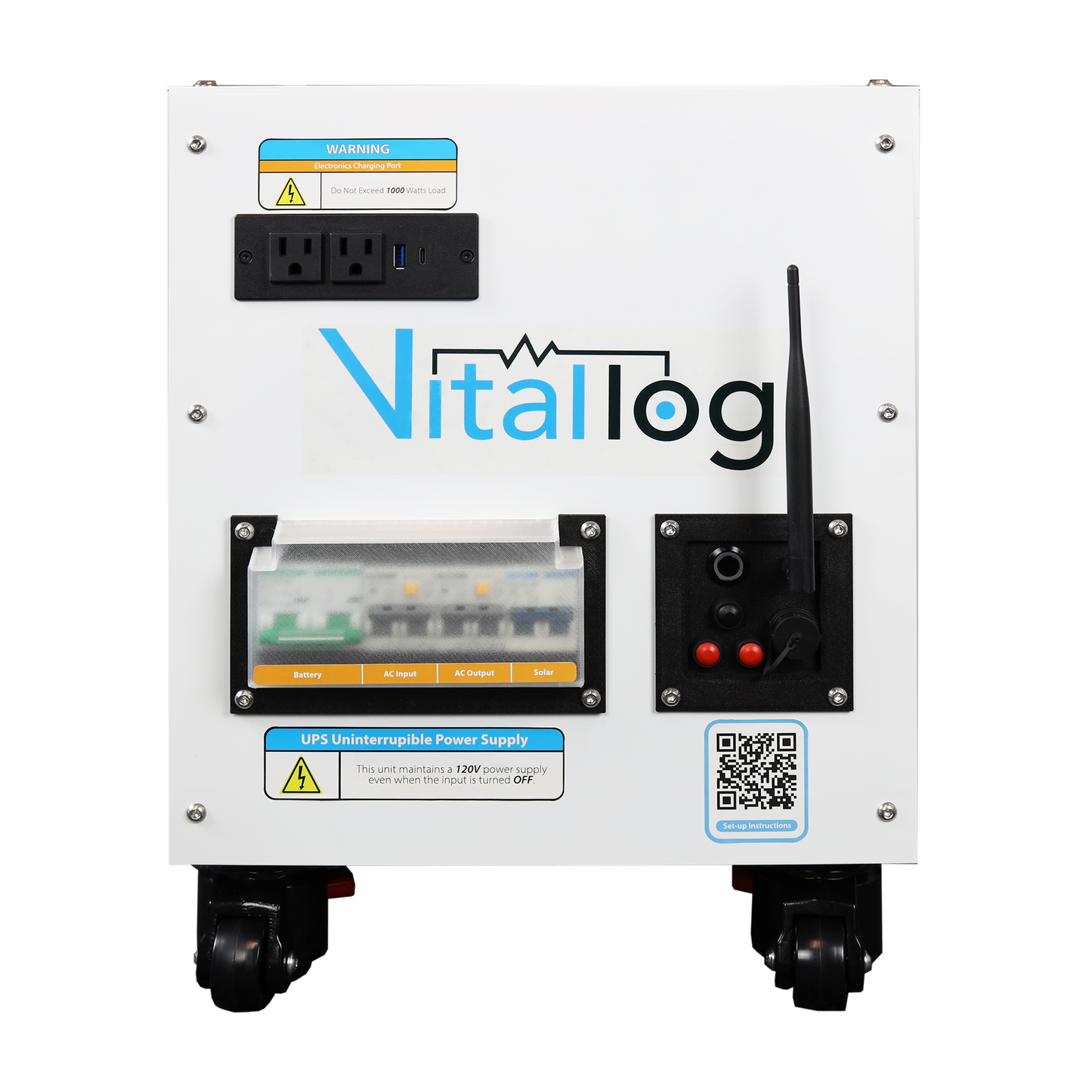 front of the 7kwh VitalLog UPS Battery backup