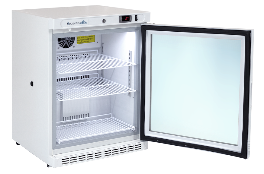 inside k204gdr undercounter lab refrigerator