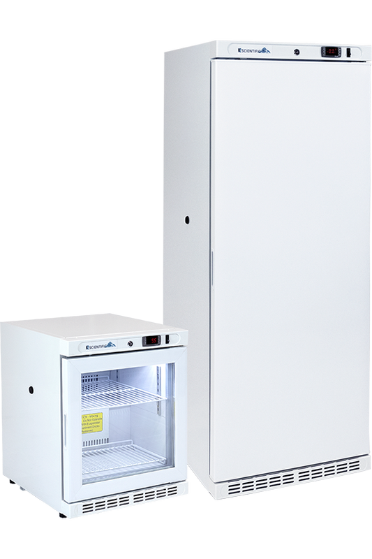 combination 2 cubic foot glass door refrigerator and 10 cubic foot solid door freeze