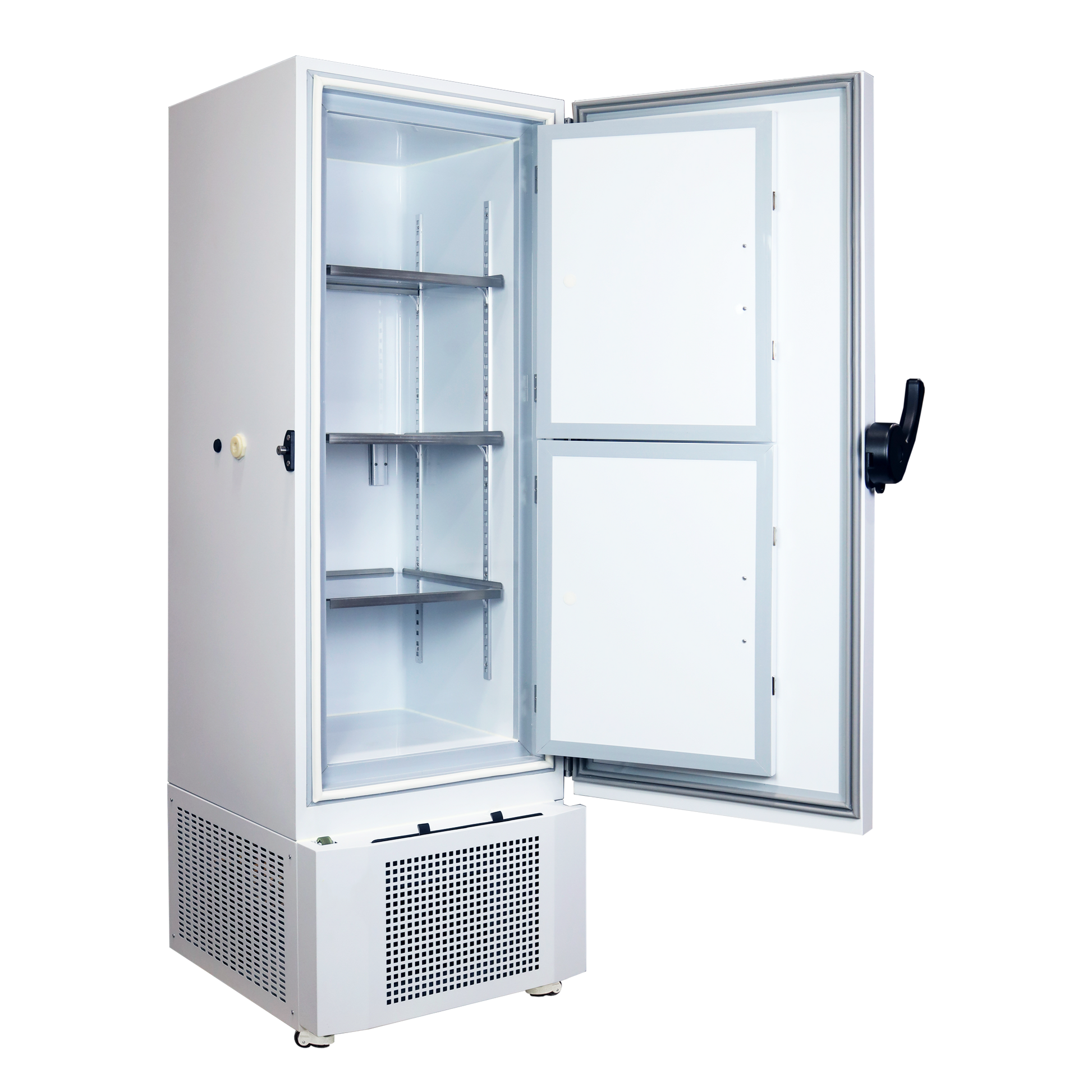 interior of the -80C upright 10 cu ft freezer