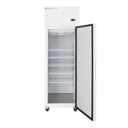 inside of the 22 cu ft refrigerator featuring five adjustable shelves