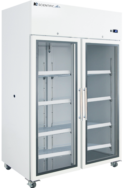 k2 scientific's 48 cu ft glass double door refrigerator