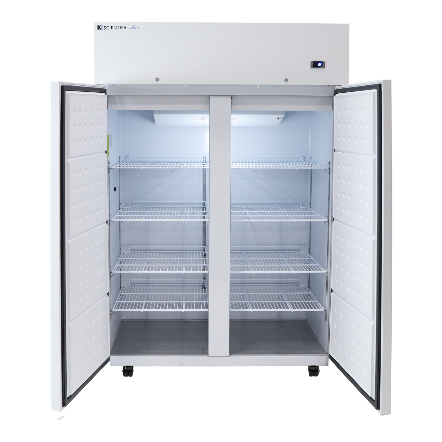 interior of the k2 scientific's medical double door refrigerator