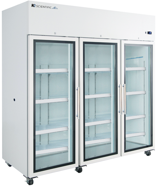 73 cu ft glass triple door refrigerator for hospitals and medical facilities