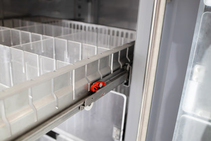 blood bank refrigerator customizable clear plexiglass drawers